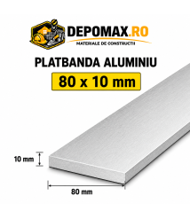 Platbanda aluminiu 80 x 10 mm, 6 metri (EN-AW 6060)